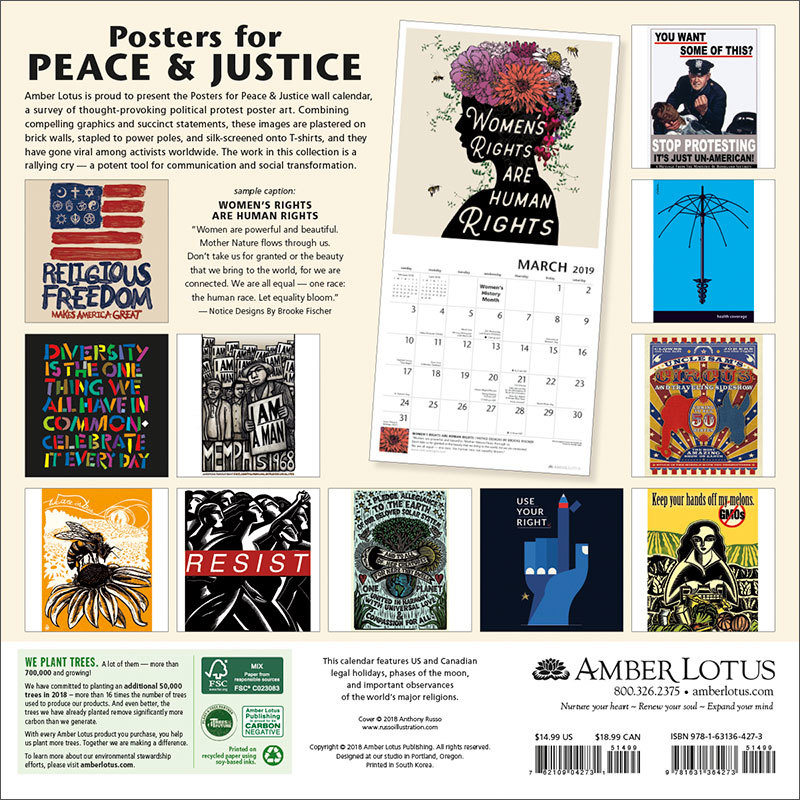 Posters for Peace & Justice (2019 Calendar) NationofChange